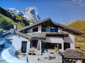 Skichaletcervinia Ski in Ski out 8p op piste nr. 5 uitzicht Matterhorn